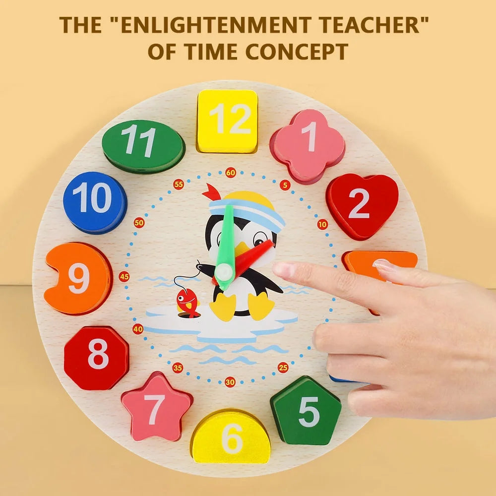 Wooden Shape Sorting Clock Educational Toy O829