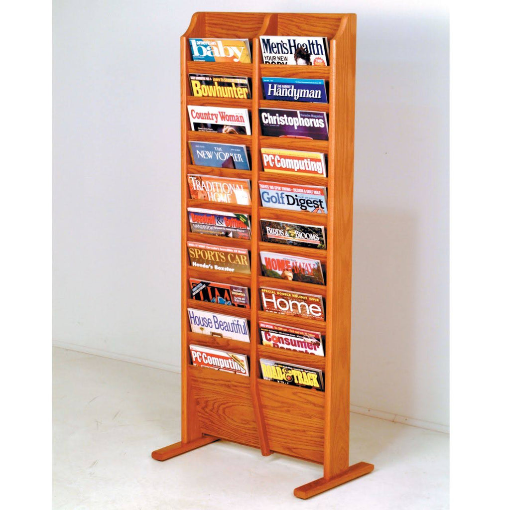 Medium Oak Free-Standing Magazine Rack K6385