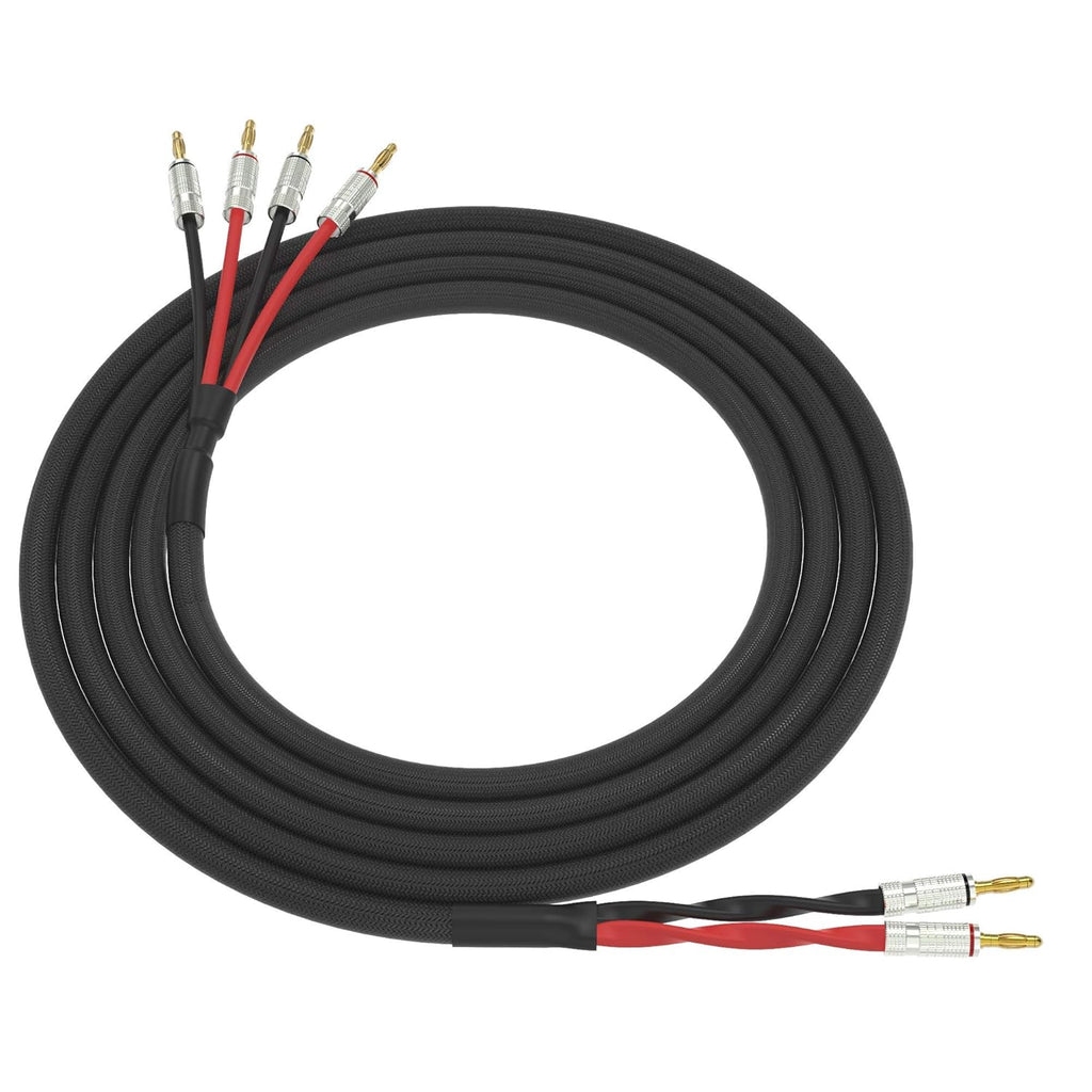 Black 3 Feet Speaker Cable with Gold Plated Banana Plugs I82517