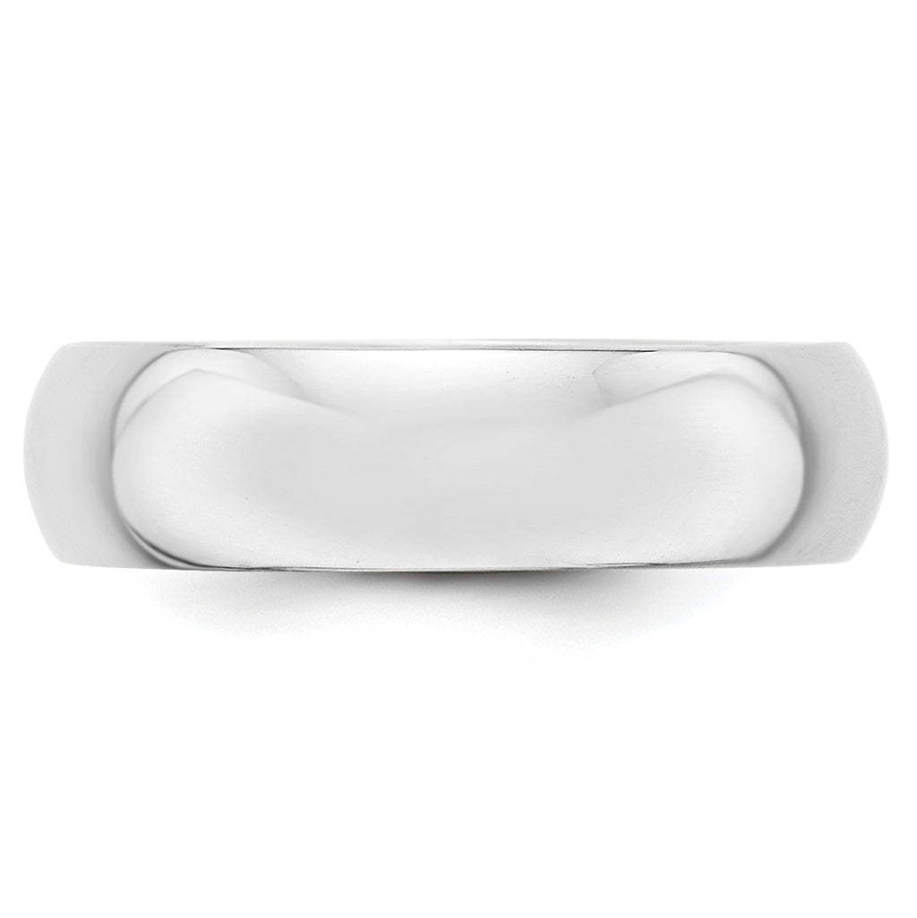 18K Yellow Gold White Gold 6mm Half-Round Wedding Band Ring Size 6.5 C9348