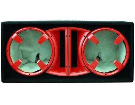 Dual 12-Inch Ported Enclosure Subwoofer Box Red Y62620