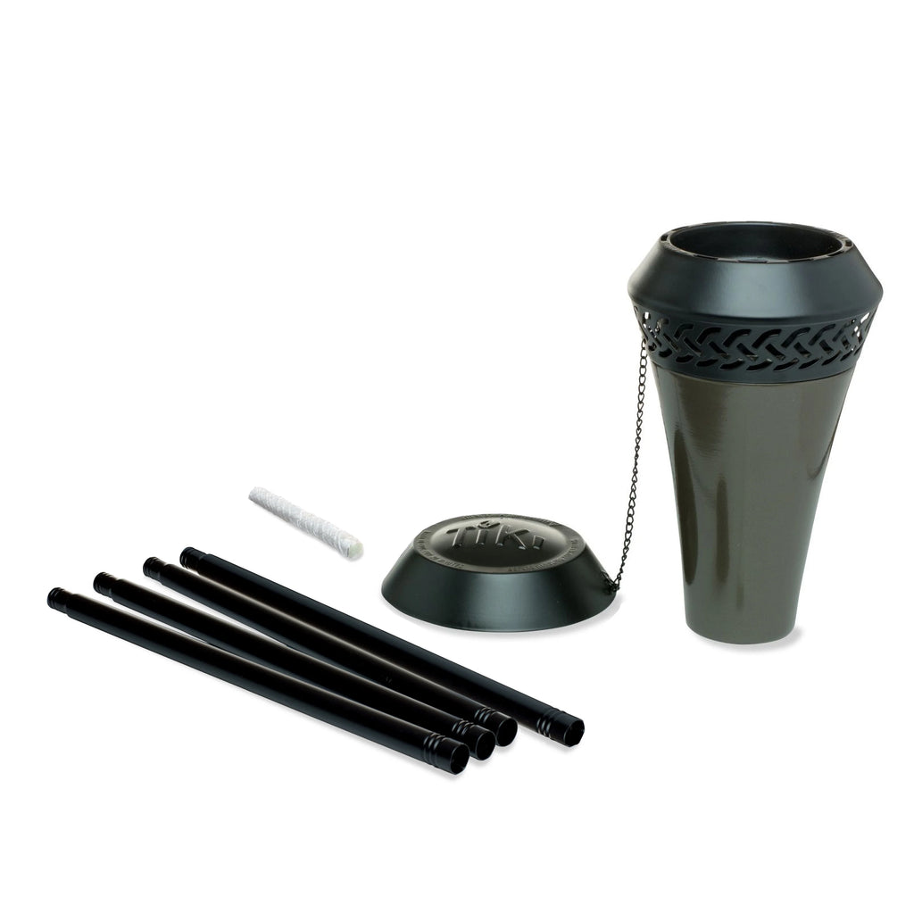2-Pack 66 inch Outdoor Tiki Torch Metal Brown J84779
