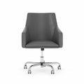 Dark Gray Leather Box Chair P607925