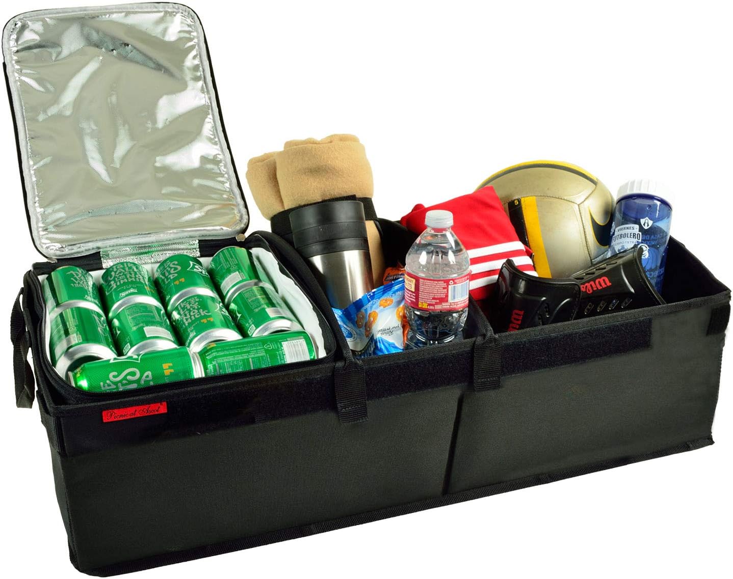 Heavy Duty Rigid Base Trunk Organizer with 28 Can Capacity Leak Proof Cooler G144633