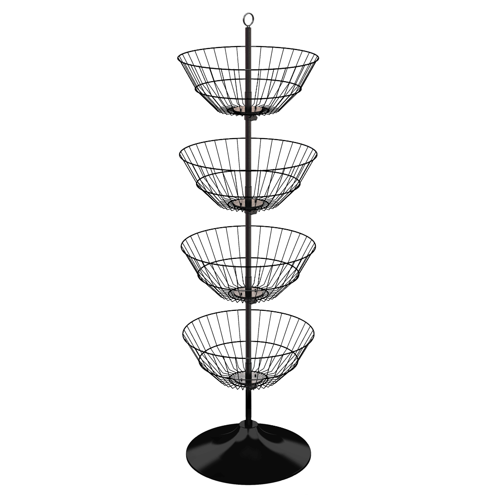 Round Floor Dump Bin Display with Four Baskets G2401