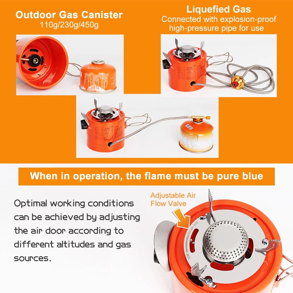 Portable 2000W Gas Heater Camping Stove Y15936