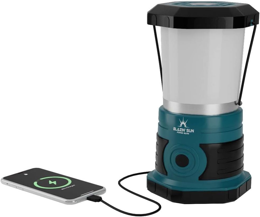 Teal Rechargeable LED Lantern with Power Bank, Pack of 2 S18716