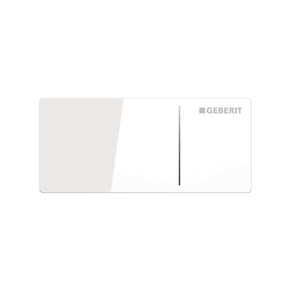 White Glass Remote Dual Flush Actuator I9708