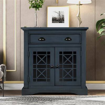 Navy Solid Wood Accent Cabinet F5734