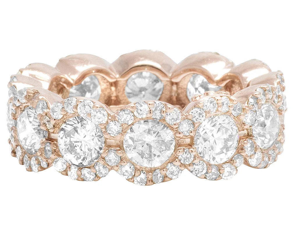 14K Rose Gold Diamond Eternity Ring 3.5 CT 7MM G3832