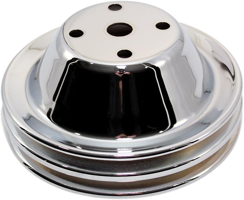 Chrome 2 Groove Water Pump Pulley 6.3" Long Pack of 2 O133