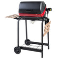 Red Portable Electric Cart Grill with Two Folding Tables Y5802