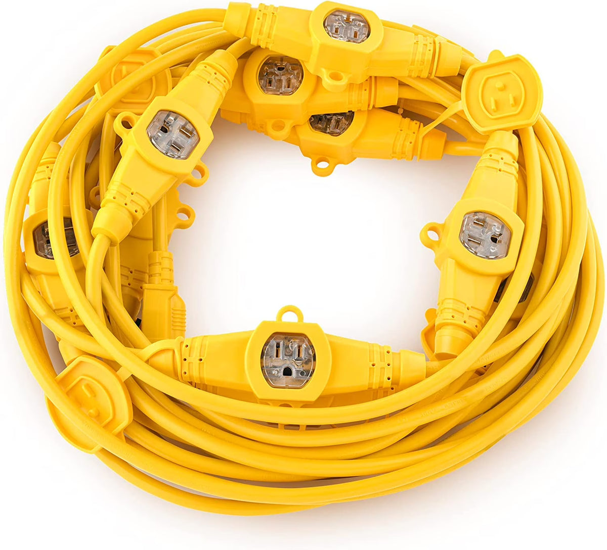 Yellow 25FT Power Extension Cord 3 Prong 16 Gauge SJTW Cable D254839