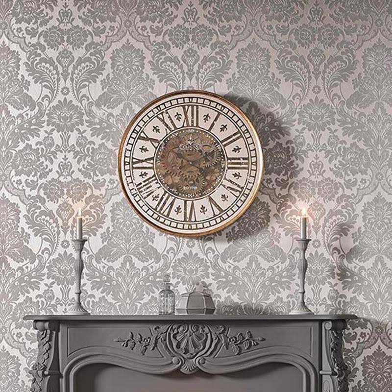 Gothic Damask Plum Wallpaper O7381