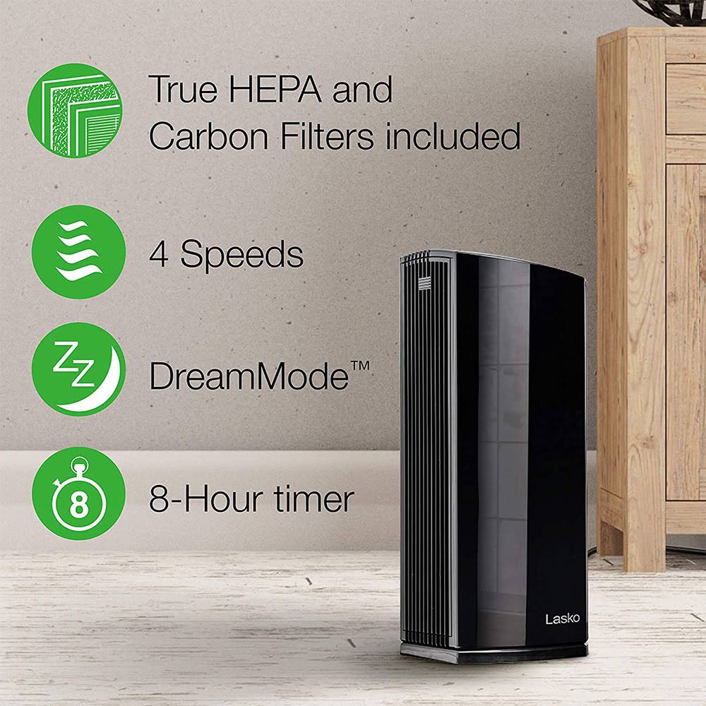 Black HEPA Filter Tower Air Purifier F16725