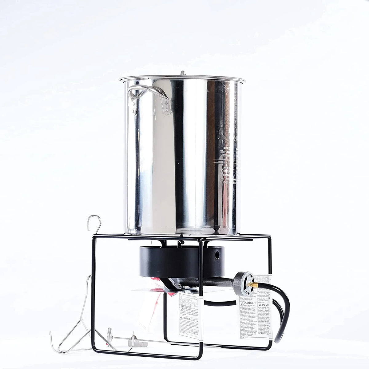 12 in. Welded Square Turkey Fryer Package with Stainless Steel Pot A151390