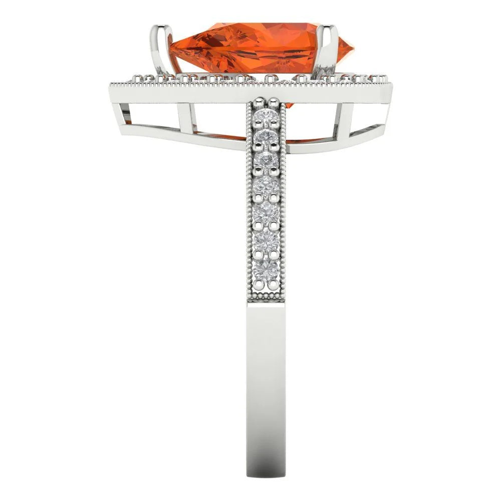 14k White Gold Halo Ring M387